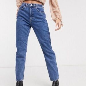 Reclaimed Vintage Womens Medium Wash High Waisted Denim Jeans Size 32”